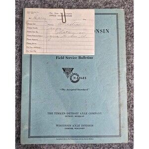 1942 Timken And Wisconsin Axles Field Service Bulletins Timken-Detroit Pure Doc